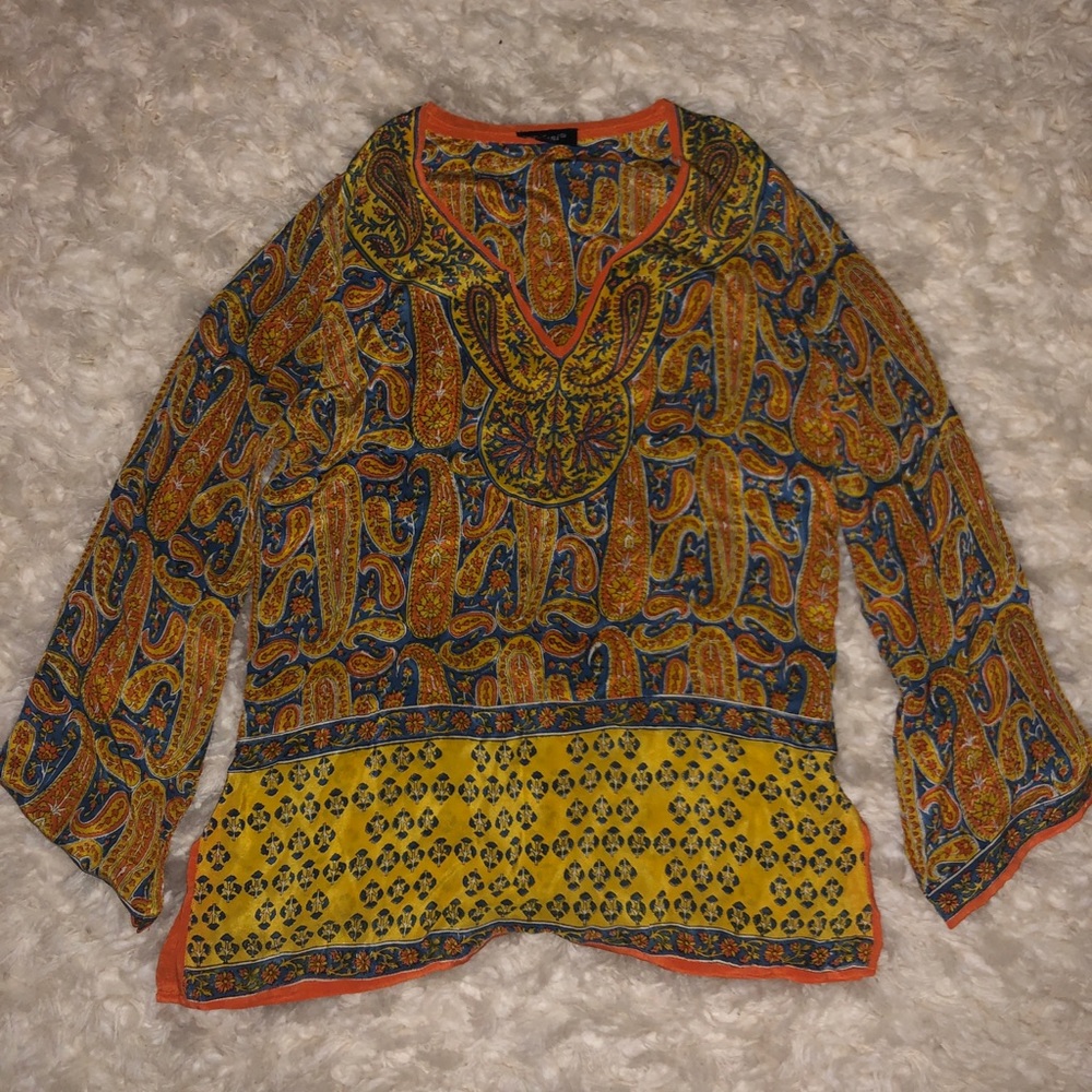Light, beach paisley blouse